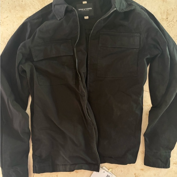Denim & Flower Men's Classic Black Shirt Jacket - Picture 1 of 4
